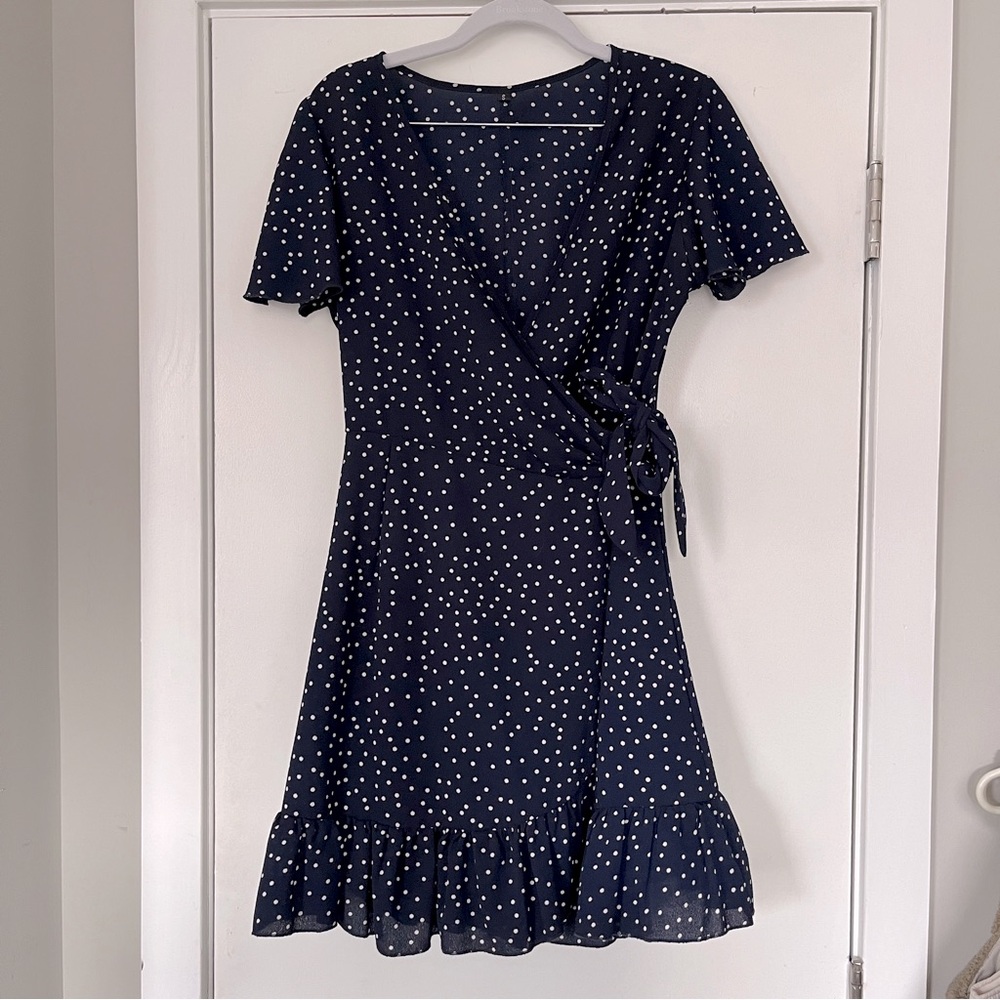 Navy Polka Dot Dress